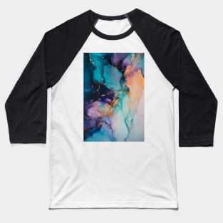 Ultraviolet Utopia - Abstract Alcohol Ink Art Baseball T-Shirt